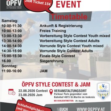 22. – 23. August: ÖPFV Style Contest & Jam